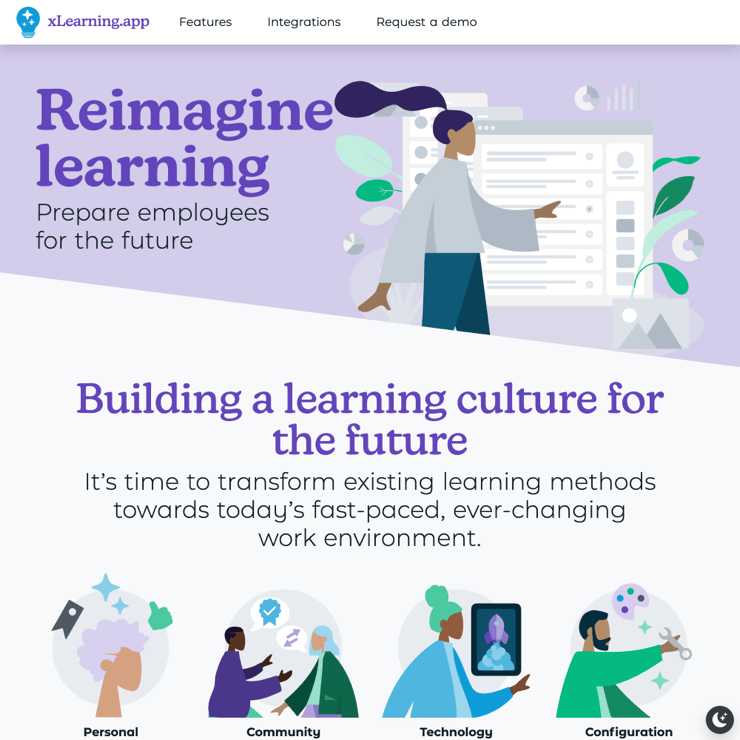 “Reimagine learning” marketing site